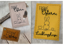 Stickdatei ITH - Postkarte Frohe Ostern Lieblingshase